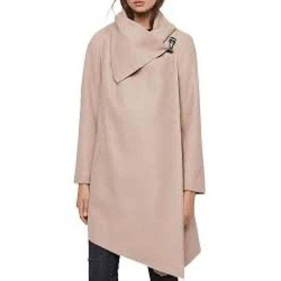 ALLSAINTS City Monument Coat in Taupe Size 0 $599 retail wool asymmetrical - Picture 2 of 11